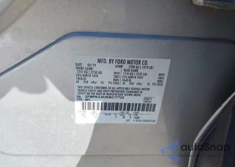 2019 Ford Edge Sel z USA, uszkodzony, nr VIN 2FMPK3J93KBC17725